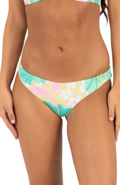 Hurley Aloha Reversible Moderate Bikini Bottoms In Green