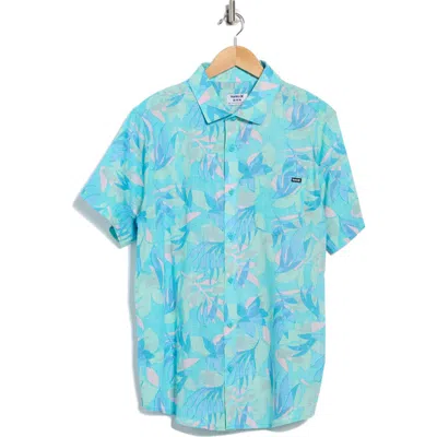 Hurley Aticama Short Sleeve Cotton Button-up Shirt In Blue
