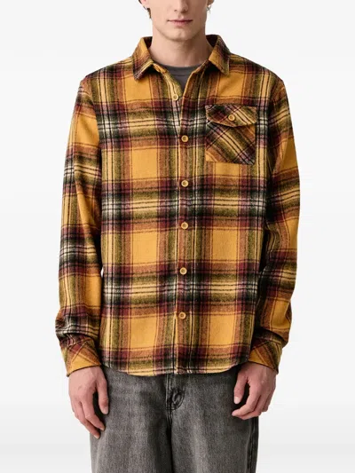 Hurley B999 Check-pattern Flannel Shirt In Yellow
