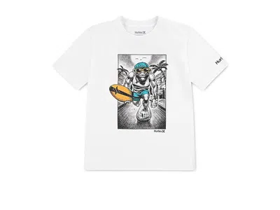 Hurley Beach Monkey Short Sleeve T-shirt (little Kid) Boy's T Shirt White : 6 Little Kid, Cotton/polyester