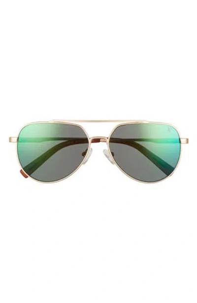 Hurley Beachbreak 57mm Polarized Aviator Sunglasses In Green