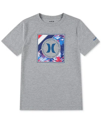 Hurley Kids' Big Boy Illuminate Logo Graphic T-shirt In Dk Grey Heather