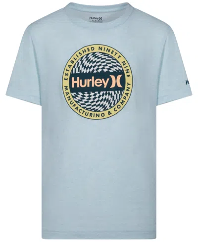 Hurley Kids' Big Boy Vortex Check Tee In Blue Ice Heather