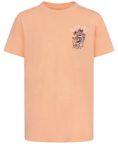 Hurley Kids' Big Boys Breaking Through Graphic Cotton-blend T-shirt In Orange