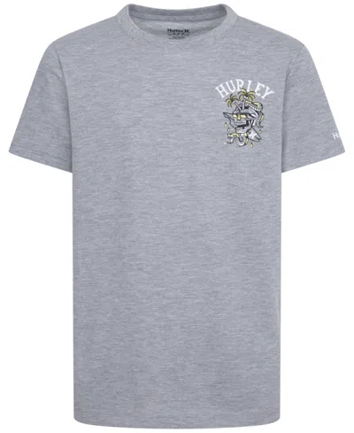 Hurley Kids' Big Boys Breaking Through Graphic Cotton-blend T-shirt In Dk Grey Heather