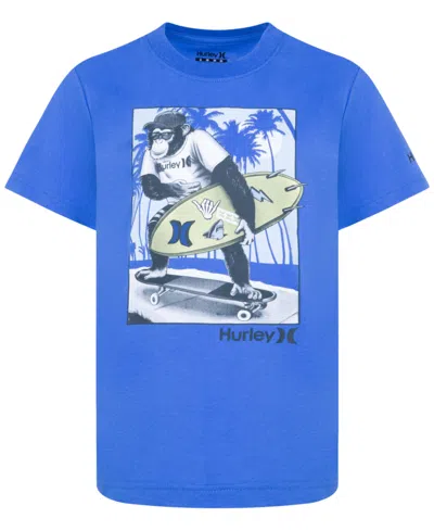 Hurley Kids' Big Boys Chimp Shred Short-sleeve Graphic T-shirt In Blue
