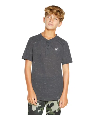 Hurley Kids' Cloud Slub Henley In Carbon