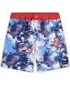 Hurley Big Boys Distorted Palm Swim Shorts In Deep Royalblue