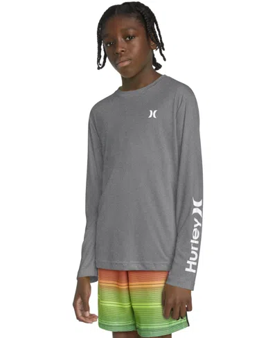Hurley Kids' Big Boys Icon Upf 50+ Long-sleeve T-shirt In Black Heather
