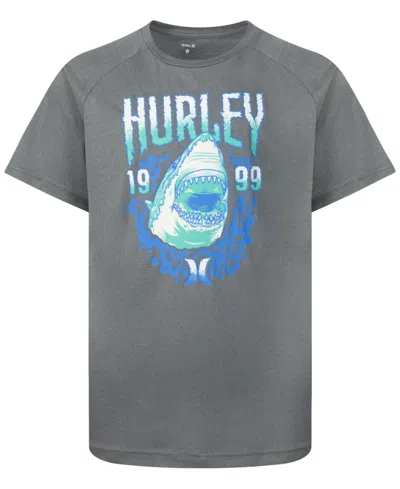 Hurley Kids' Big Boys Logo Graphic Upf50+ Swim T-shirt In Kblack H