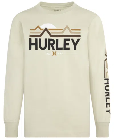 Hurley Kids' Big Boys Mountain Horizon Long Sleeve Tee In Pistachio