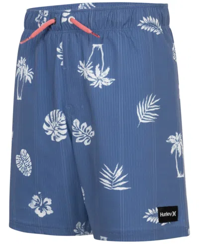 Hurley Kids' Big Boys Palm-print Swim Trunks In Shoreline
