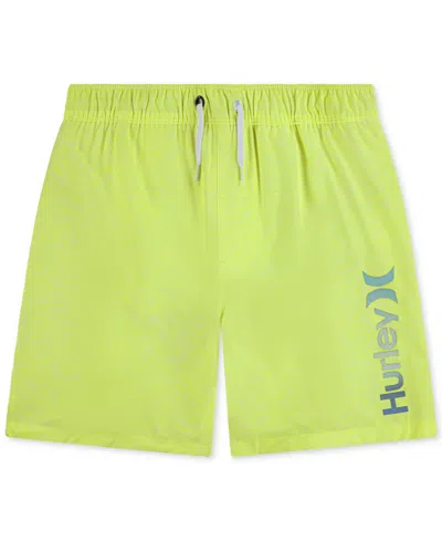 Hurley Kids' Big Boys Printed Heathered Pull-on Swim Trunks In Volt
