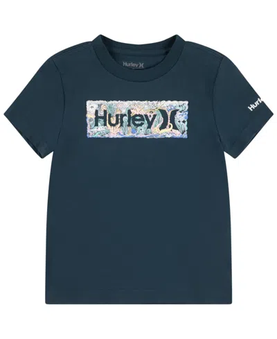 Hurley Kids' Big Boys Seascape One And Only Short Sleeve Tee In Midnight Teal