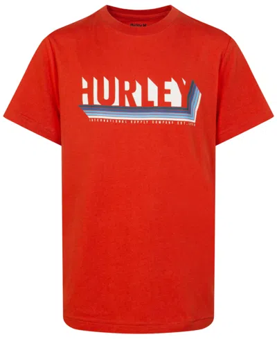 Hurley Kids' Big Boys Shadow Blinds Original Logo Graphic Short Sleeve T-shirt In Rhaloha R