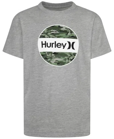 Hurley Kids' Big Boys Sharkbait Camo Upf Tee In Dk Grey Heather