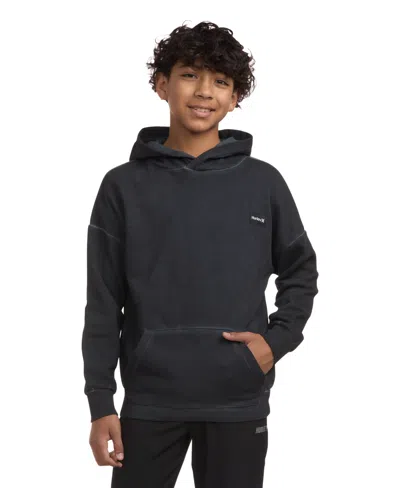 Hurley Kids' Big Boys Washed Fleece Pullover Hoodie In Black