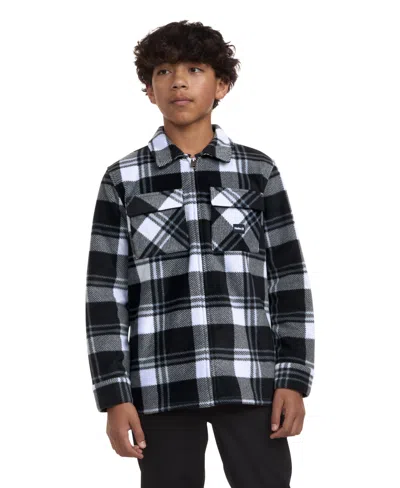 Hurley Kids' Big Boys Windchill Front Zip Shacket In Cool Grey