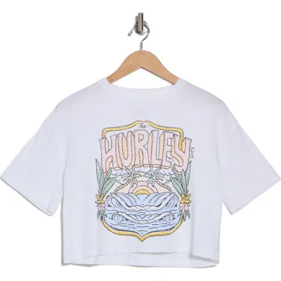 Hurley Big Breakers Crop Graphic T-shirt In Blue