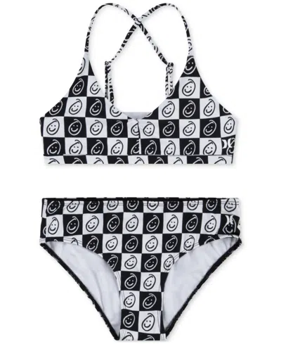 Hurley Kids' Big Girls 25th Anniversary Bikini Set In Fwhite,b