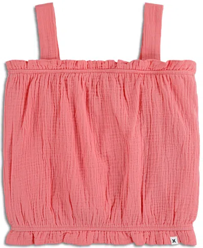 Hurley Kids' Big Girls Cotton Gauze Tank Top In Sunset Coral