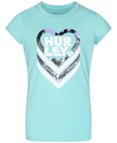 Hurley Kids' Big Girls Hearts Graphic Short-sleeve T-shirt In Ugaurora