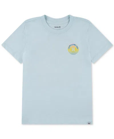 Hurley Kids' Big Girls Retrograde Graphic Crewneck T-shirt In Blue Cloud