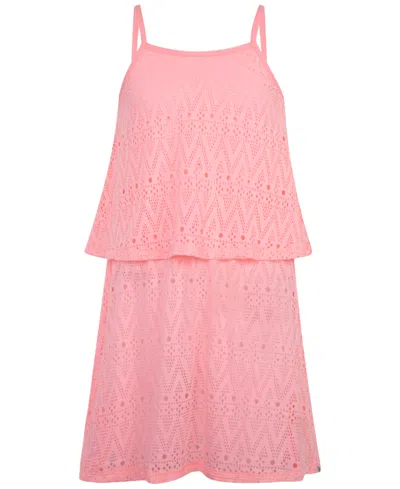 Hurley Kids' Big Girls Swim Cover-up Dress In Pink Flamingo