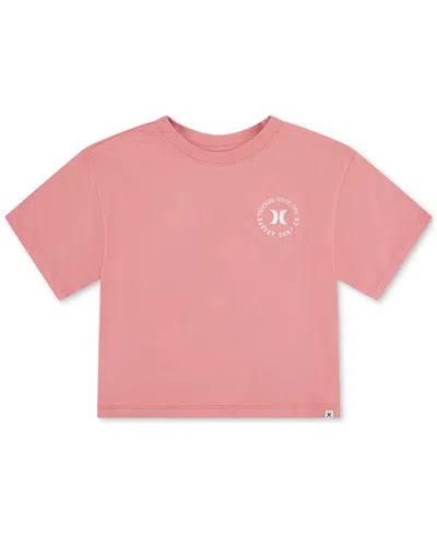 Hurley Kids' Big Girls Tropical Vibes Only Graphic T-shirt In Sunset Coral