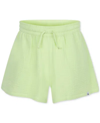 Hurley Kids' Big Girls Woven Cotton Gauze High-rise Shorts In Cool Matcha