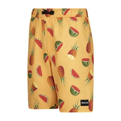 Hurley Big Kid Boys At The Knee Holiday Swim Trunks In Orange
