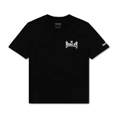 Hurley Big Kid Boys Crew Neck Short Sleeve Regular Fit Graphic T-shirt In Black