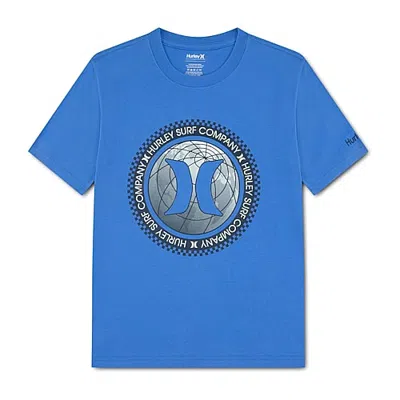 Hurley Big Kid Boys Crew Neck Short Sleeve Regular Fit Graphic T-shirt In Blue