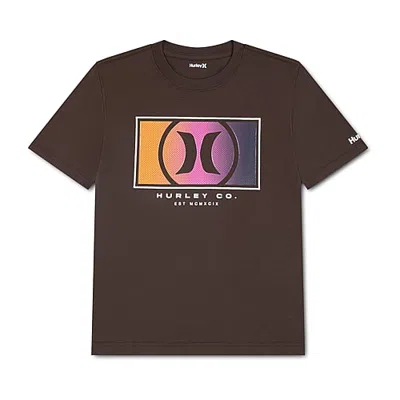 Hurley Big Kid Boys Crew Neck Short Sleeve Regular Fit Graphic T-shirt In Brown