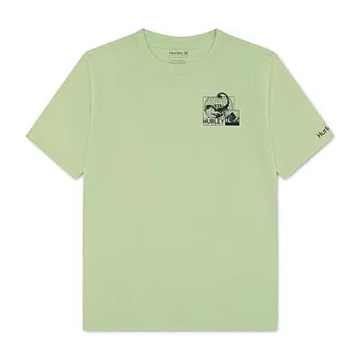 Hurley Big Kid Boys Crew Neck Short Sleeve Regular Fit Graphic T-shirt In Green