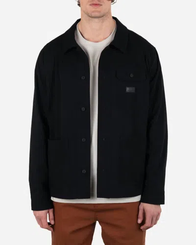 Hurley Bixby Flannel Lined Canvas Long Sleeve In Black