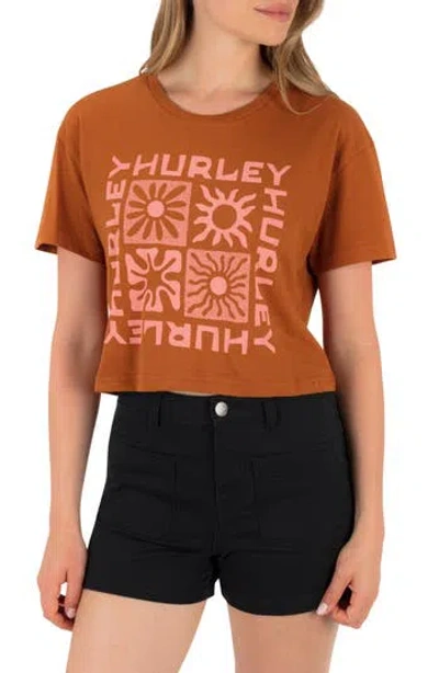 Hurley Botany Boxy Crop T-shirt In Brown
