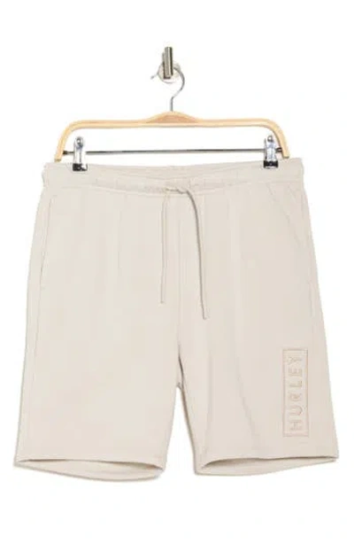 Hurley Boxed Logo Fleece Shorts In Neutral