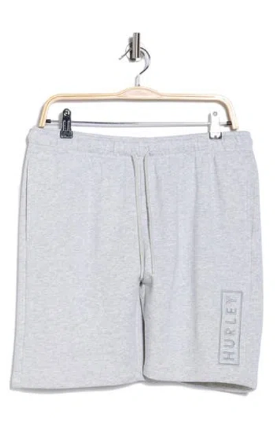 Hurley Boxed Logo Fleece Shorts In Gray