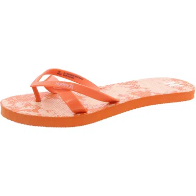 Hurley Brave Womens Logo Rubber Flip-flops In Orange