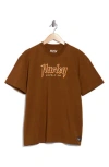 Hurley Built Logo Cotton Graphic T-shirt In Brown