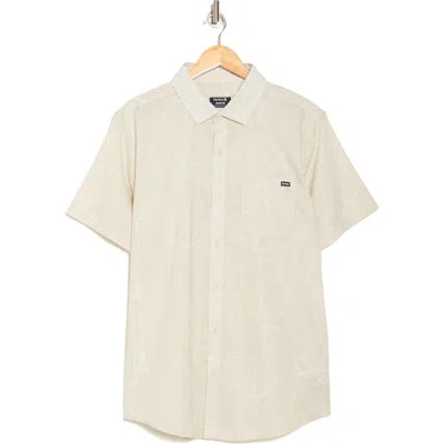 Hurley Caryota Short Sleeve Cotton Button-up Shirt In Neutral