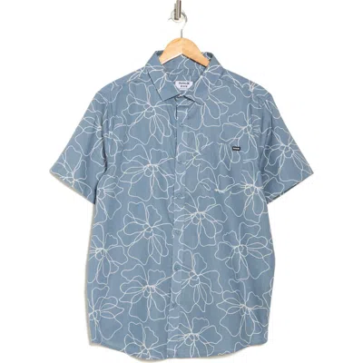 Hurley Caryota Short Sleeve Cotton Button-up Shirt In Blue
