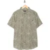 Hurley Caryota Short Sleeve Cotton Button-up Shirt In Gray