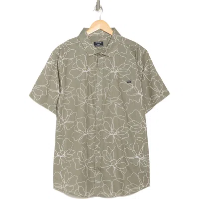 Hurley Caryota Short Sleeve Cotton Button-up Shirt In Gray