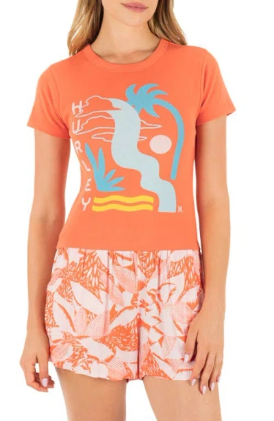 Hurley Cascada Baby Tee In Orange
