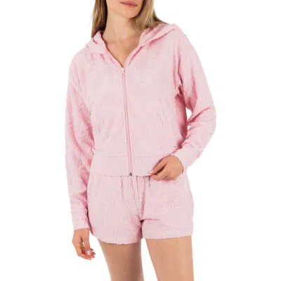 Hurley Castaway Palms Full Zip Crop Hoodie In Pink