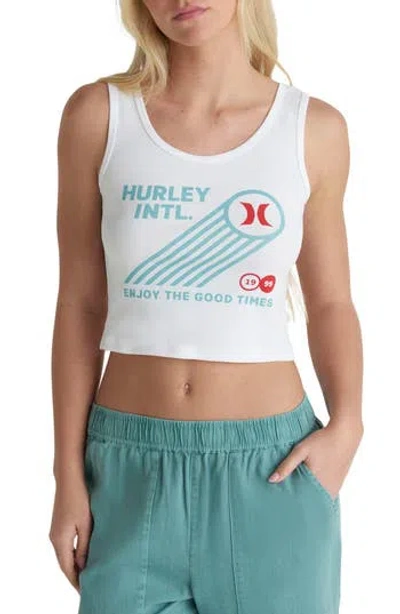 Hurley Championship Scoop Crop Tank In White