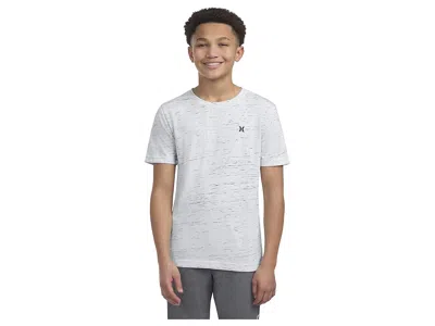 Hurley Cloud Slub Crew Neck T-shirt (big Kid) Boy's T Shirt Black/white : Md (10/12 Big Kid), Cotton/polyes