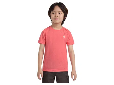 Hurley Cloud Slub Crew Neck T-shirt (little Kid) Boy's T Shirt Faded Coral : 5 Little Kid, Cotton/polyester In Red